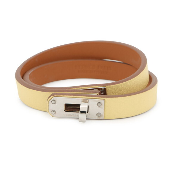 Hermes Herms Kelly Double Tour Jaune Poussin/Swift